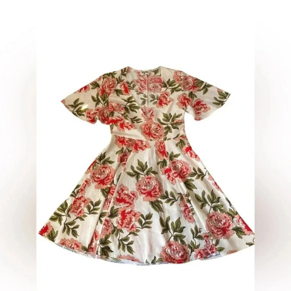 Show me Your MuMu A Line Floral Midi V Neck Dress - Picture 4 of 4